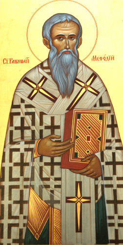 Ikon af Hellige Methodios, apostlenes ligemand, ærkebiskop af Moravia, slavernes oplyser