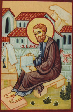 Ikon af hellige apostel og evangelist Lukas