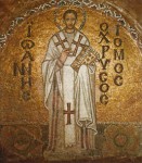 Mosaik af hellige Johannes Chrysostomos fra Hagia Sophia i Konstantinopel