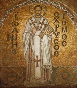 Mosaik af hellige Johannes Chrysostomos fra Hagia Sophia i Konstantinopel